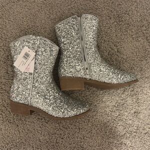 Kenzie Silver Glitter Kids Boots